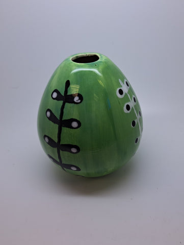Ceramic small green stem vase