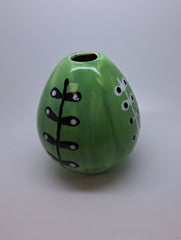 Ceramic small green stem vase