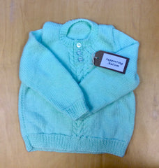 Knitted Mint Green Baby Jumper - 1 - 2 Years
