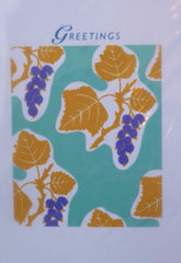 Card Greetings Blank Aqua Grapes