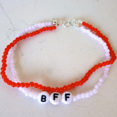 Bracelet Bead BFF Red White