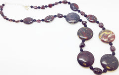 Red Jasper Glass Necklace (W344)