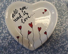 "All you need is Love" heart dish