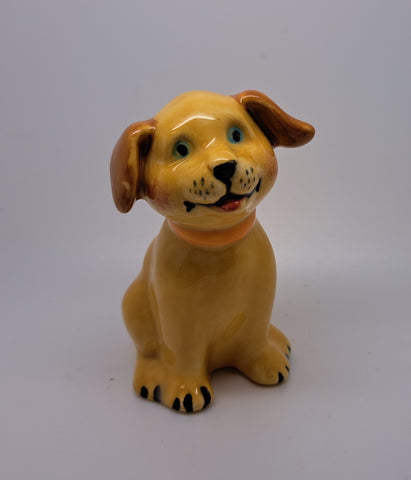 Ceramic yellow sitting dog ornament