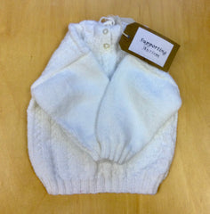 Knitted White Baby Jumper - 3 - 6 Months