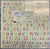 A sheet of colorful alphabet stickers from Poly's Place '5 Master Collection' featuring uppercase and lowercase letters in multiple colors on a white backing, with a product label sticker on the top left.