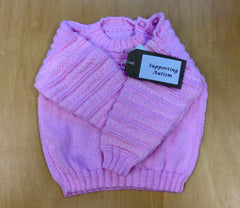 Knitted Pink Baby Jumper - 6 - 12 Months