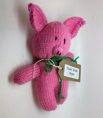 Knitted Pink Pig