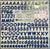 A sheet of alphabet and number cutout letters from Polly's Plush Memories Collection, featuring dark blue uppercase and lowercase letters with white numbers and letters, displayed on a white background with a product label in the center.