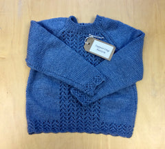 Knitted Blue Baby Jumper - 3 - 6 Months
