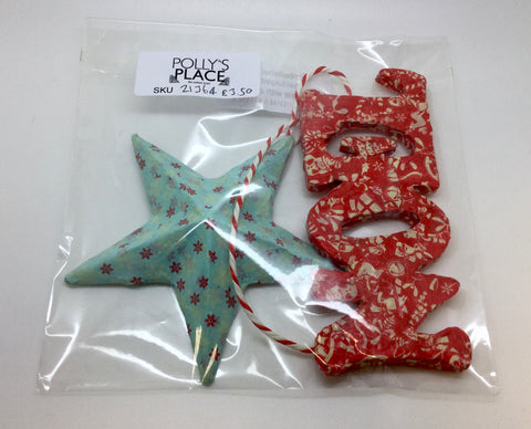 Pack of 2 Christmas Hanging Decorations