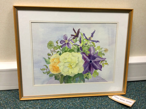 Clematis & Roses - Watercolour Painting