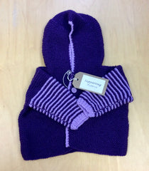 Knitted Dark Purple Baby Jacket - 3 - 6 Months