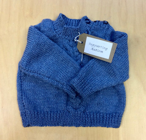 Knitted Blue Children's Jumper- 3 - 4 Years