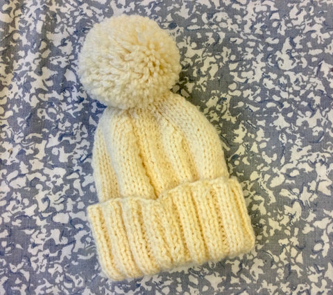 Cream Children's Knitted Hat