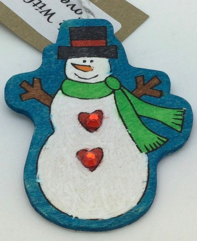 Embellished Snowman Christmas Tree Decoration