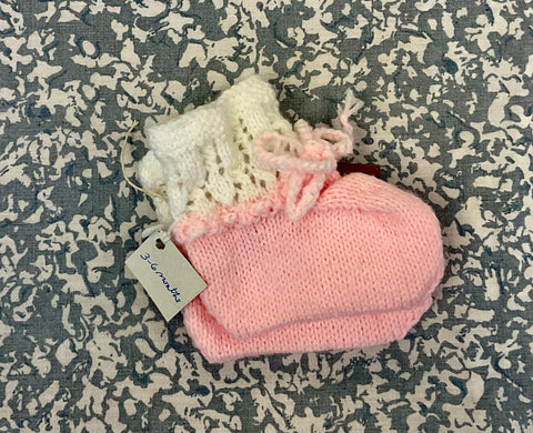 Knitted Pink Baby Booties