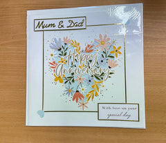 'Mum & Dad - Happy Anniversary' Greetings Card