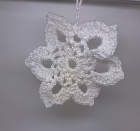 Crochet snowflake decoration