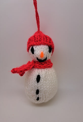 Knitted snowman decoration