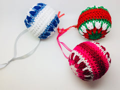 Crocheted Christmas Baubles - Packs of 3