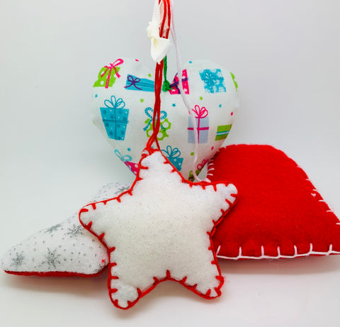 Set of 4 Fabric Christmas Decorations