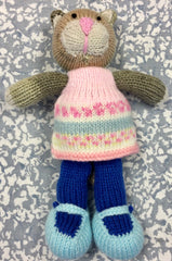 Knitted Cat In Pink Dress