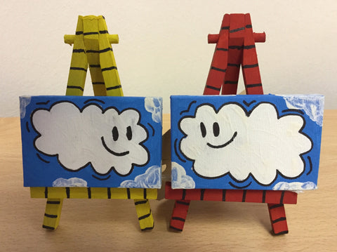 Clouds Together - Pair Of Mini Canvas Paintings