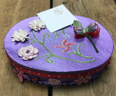 Hand crafted large Oval gift box with gift card