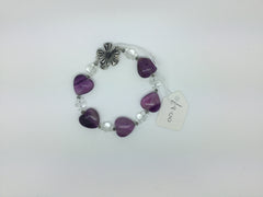 Amethyst Crystal Heart Bracelet