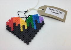 Hama Bead Big Heart Decoration