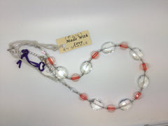Clear Crystal & Orange Bead Necklace