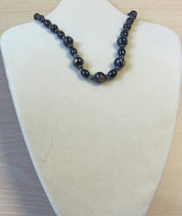 Black Bronze Glitter Glass Necklace