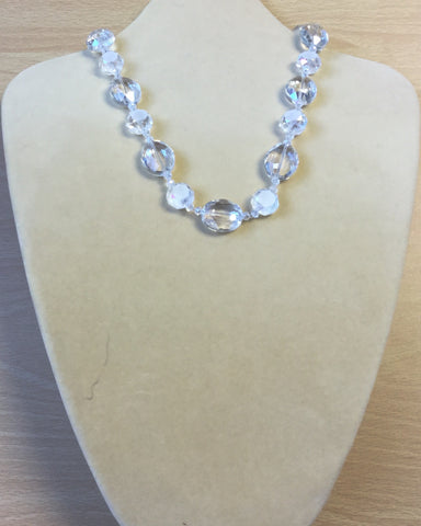 Clear Crystal Ovals Necklace