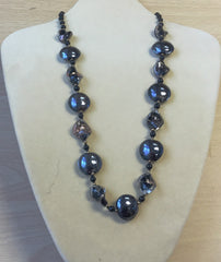 Black Bronze Italian Glass Necklace