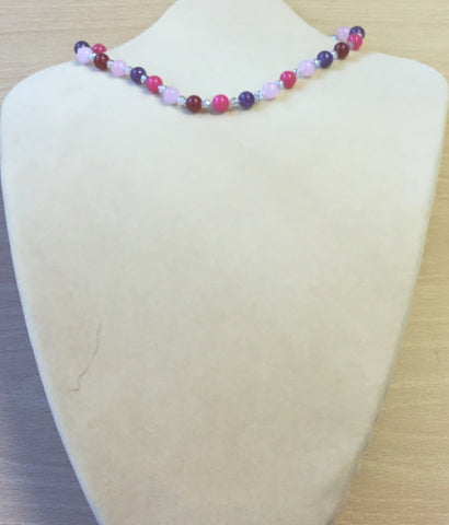 Pink Purple Multi Gemstones Necklace