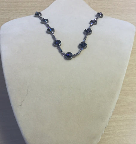 Hematite Purple Crystal Necklace