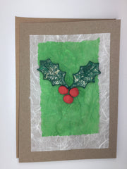 Greetings Card with Holly