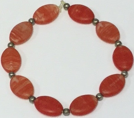 Red Oval Hurricane Glass Bracelet