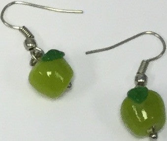 Glass Apple Earrings