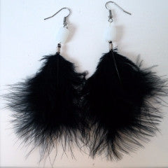 Earrings Feather Marabou Hook Fasten