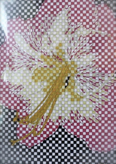 Checkerboard Hibiscus Greeting Card - Size H 15cm x W 10.5cm