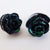 Earrings Plastic Rose Black Stud Fasten