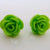 Earrings Plastic Rose Green Stud Fasten