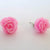 Earrings Plastic Rose Pink Stud Fasten