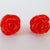 Earrings Plastic Rose Red Stud Fasten