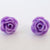Earrings Plastic Rose Purple Stud Fasten