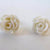 Earrings Plastic Rose White Stud Fasten