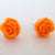 Earrings Plastic Rose Orange Stud Fasten