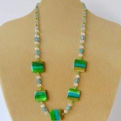 Green Shell Crystal Necklace